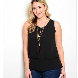 HOST PICK! 🎉Plus Size Sheer Black Top